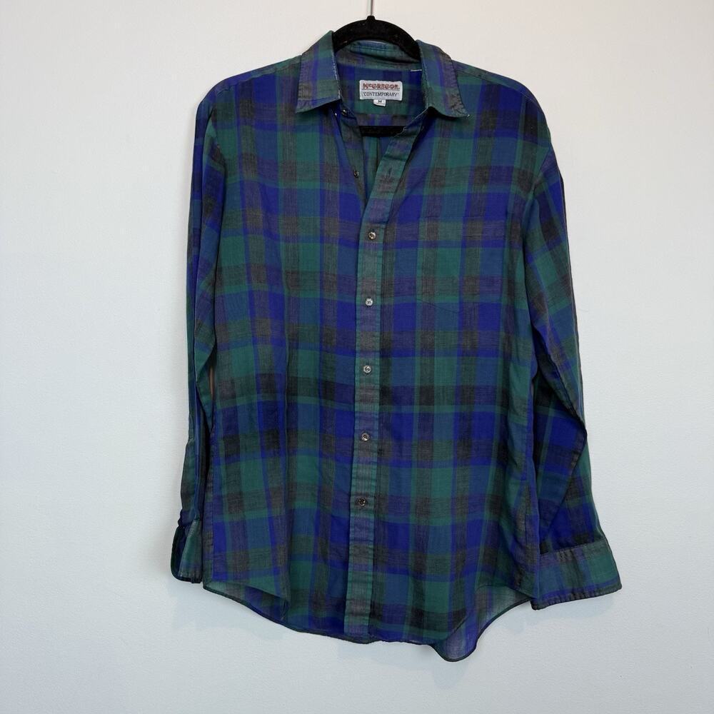 Vintage McGregor plaid button down shirt ultra thin material MD